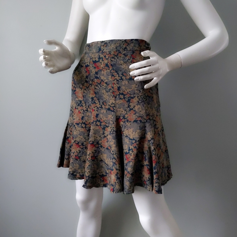Vtg Rare Biba London Archival Dark Liberty Floral Flirty Flounce Mini Skirt XS